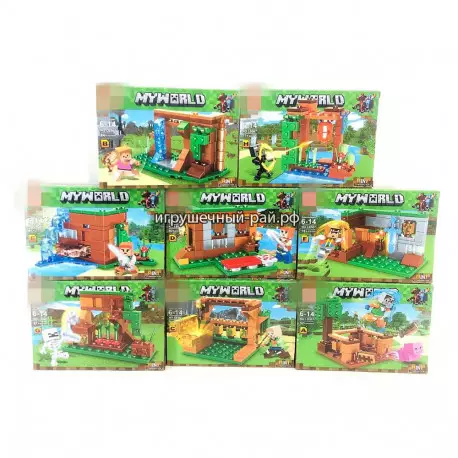 Конструкторы Майнкрафт (LB+, 8 видов, ~78+ дет) в боксе 8 шт LB567-1