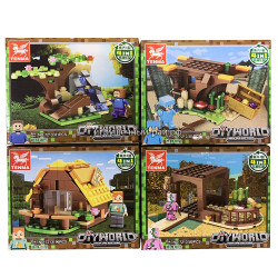 Конструкторы Майнкрафт (Tenma, 4 вида, ~96 дет) бокс из 8 шт 7213