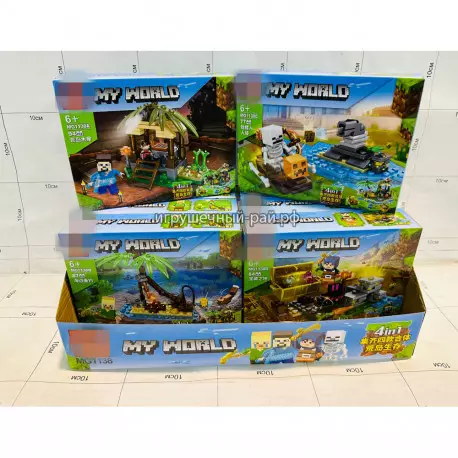 Конструкторы Майнкрафт (М, 8 видов, 84 дет) бокс из 8 шт MG1138