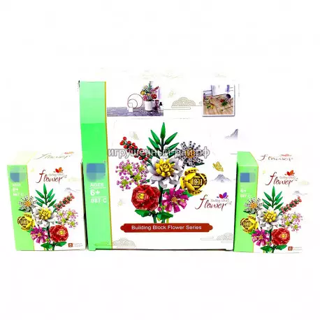 Конструкторы Цветы (Zuanma) бокс из 8 шт 087C