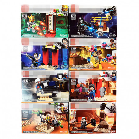 Конструкторы Овервотч (JLB, 8 видов, ~35 дет) бокс из 16 шт 3D81901-8