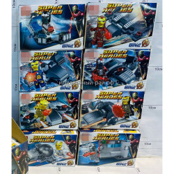 Конструкторы Железный человек (666, 8 видов, ~49 дет) бокс из 16 шт 66010