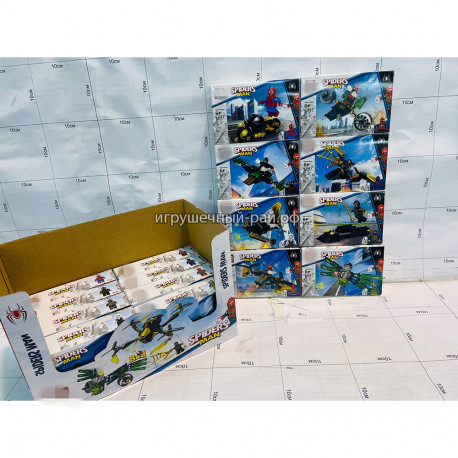 Конструкторы Супер-герои (PRCK, 8 видов) бокс из 16 шт 64121