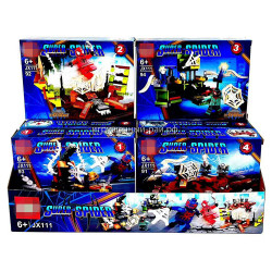 Конструкторы Человек паук (818, 4 вида, ~94 дет) бокс из 8 шт JX111