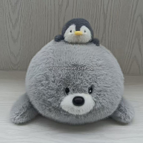 Мягкая игрушка Тюлень с пингвином (50 см)