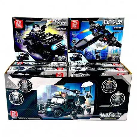 Конструкторы Война (Pinda, 4 вида, ~144 дет) бокс из 8 шт P3010