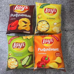 Заготовка - наволочка мягкая подушка Чипсы Лейс (7 видов, 35 x 25 см) в ассортименте