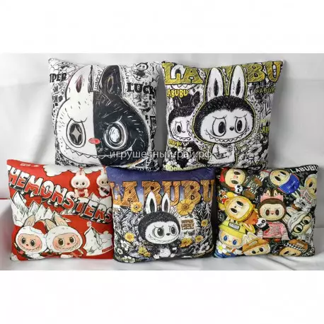 Мягкая подушка Лабубу 35х35
