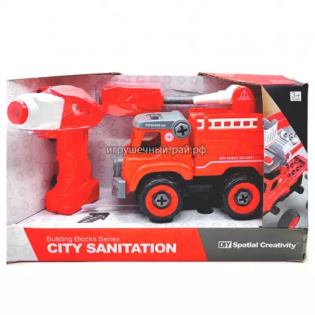 Пожарная машина - конструктор с шуроповертом LM8032-DZ-1