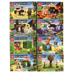 Конструкторы Майнкрафт - Шахта Крипера (M, 8 видов, ~54 дет) бокс из 16 шт H81001