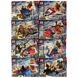 Конструкторы Человек паук (M, 8 видов, ~39+ дет) бокс из 16 шт MG1282