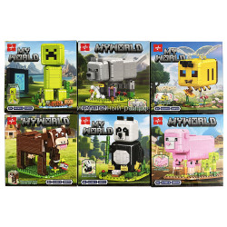 Конструкторы Майнкрафт (6 видов, ~309 дет) бокс из 6 шт SJ1001
