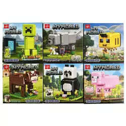 Конструкторы Майнкрафт (6 видов, ~309 дет) бокс из 6 шт SJ1001