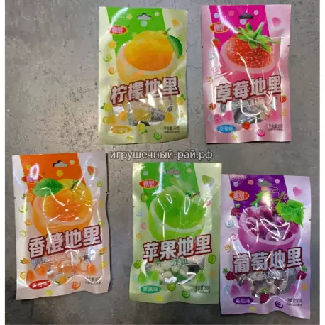 Драже фруктовые 30 гр (5 видов, уп. 20 шт, в каждой один вкус)