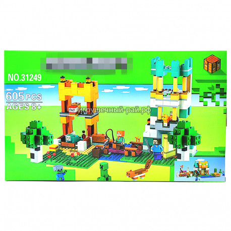 Конструктор Майнкрафт - Ящик для крафта 4.0 (7 фиг, 605 дет) 31249
