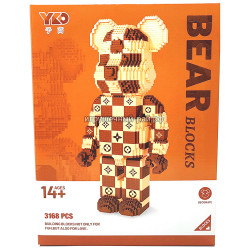 Микро-конструктор Медведь Бирбрик / Bearbrick (3168 дет) P2156