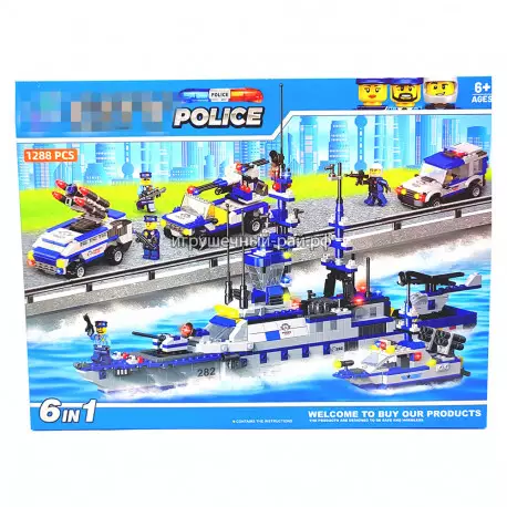 Конструктор Сити - Полицейский военный спецназ (6 в 1, 1288 дет) CH-083