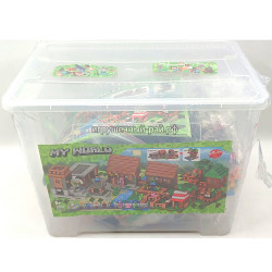 Конструктор Майнкрафт - Деревня в прозрачном пластиковом кейсе 33068