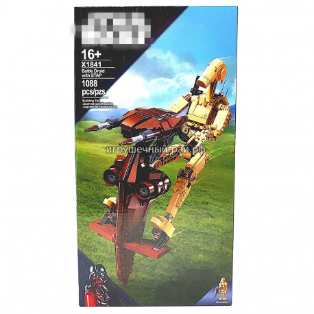 Конструктор Звёздные войны - Боевой дроид с платформой STAP (1088 дет) X1841