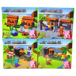 Конструкторы Майнкрафт - Деревня (Leduo, 4 вида, ~197 дет) бокс из 4 шт 6019