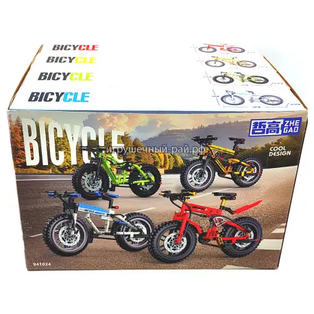 Конструкторы Горный велосипед (4 вида, ~228 дет) бокс из 4 шт 941024