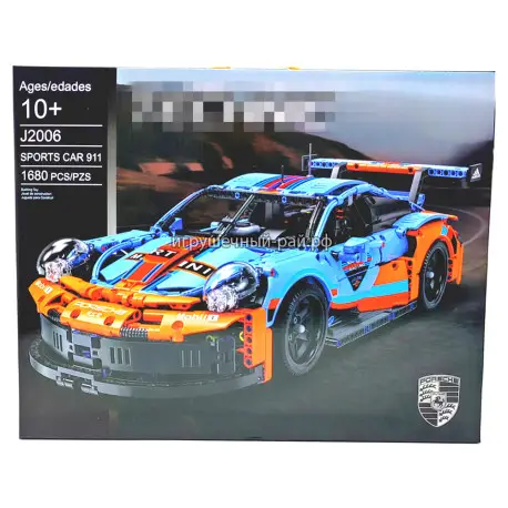 Конструктор Техник - Порше 911 / Porsche 911 RSR Gulf Oil Blue (1680 дет) J2006