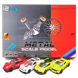 Металлические машинки Спорткар бокс из 12 шт 4372C