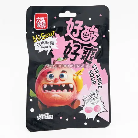 Кислые конфеты Персик 20 гр (уп. 20 шт)