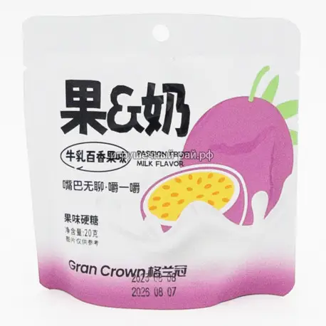 Сосательные молочные конфеты Маракуйя 20 гр (уп. 20 шт)