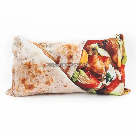 Мягкая подушка дакимакура Шаурма в лаваше (50 x 25 см)