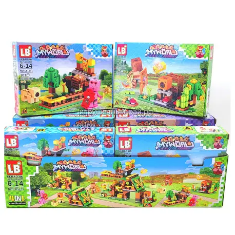 Конструкторы Майнкрафт (LB+, 4 вида, ~103 дет) бокс из 8 шт LB1211