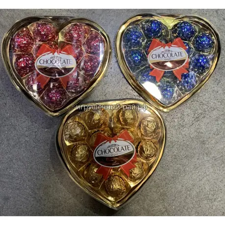 Шоколадные конфеты в сердце (набор из 12 шт)