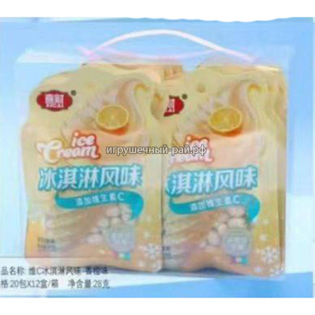 Жевательные конфеты Мороженое Апельсин 28 гр (уп. 20 шт)