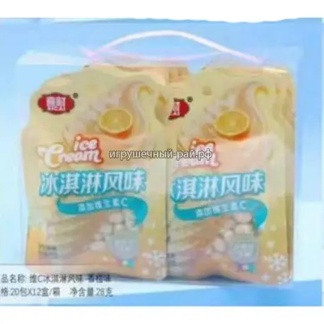 Жевательные конфеты Мороженое Апельсин 28 гр (уп. 20 шт)